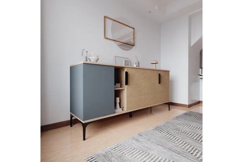 Kunar Konsollbord 180 cm - Antracit/Natur - Möbler - Vardagsrum - Soffbord & vardagsrumsbord - Avlastningsbord & konsolbord