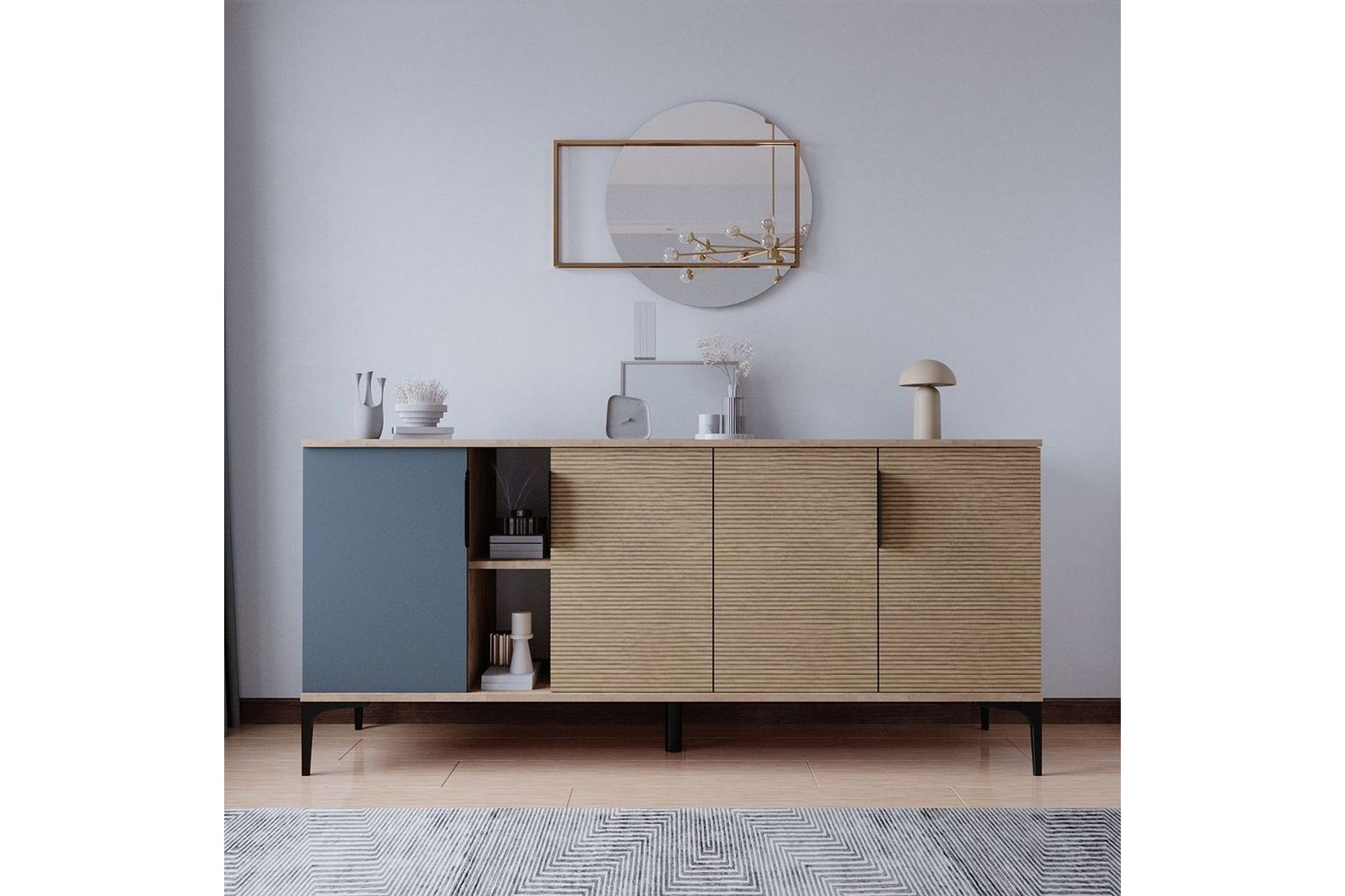 Kunar Konsollbord 180 cm - Antracit/Natur