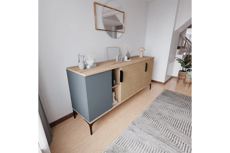 Kunar Konsollbord 180 cm - Antracit/Natur - Möbler - Vardagsrum - Soffbord & vardagsrumsbord - Avlastningsbord & konsolbord