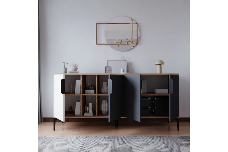 Kunar Konsollbord 180 cm - Vit/Antracit - Möbler - Vardagsrum - Soffbord & vardagsrumsbord - Avlastningsbord & konsolbord