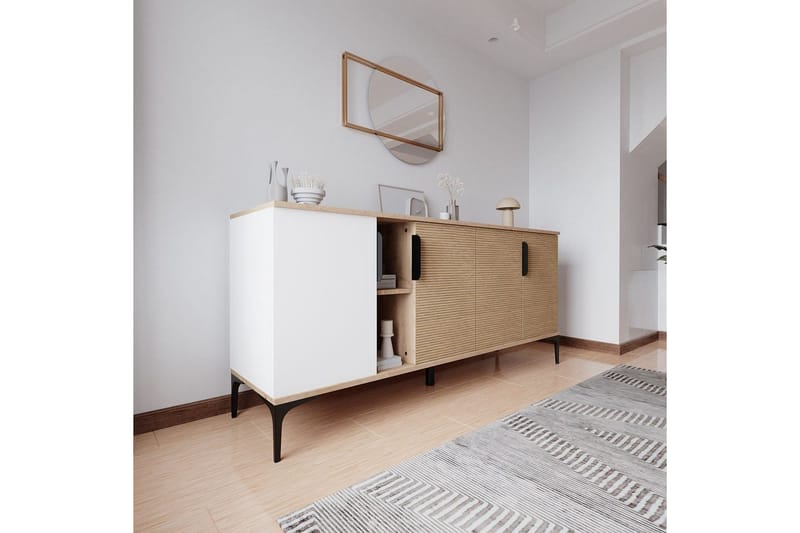 Kunar Konsollbord 180 cm - Vit/Natur - Möbler - Vardagsrum - Soffbord & vardagsrumsbord - Avlastningsbord & konsolbord