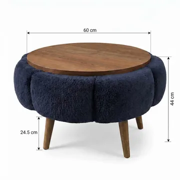 Kundu Soffbord Rund 60 cm Bubblig - Antracit/Valnöt - Möbler - Vardagsrum - Soffbord & vardagsrumsbord - Soffbord