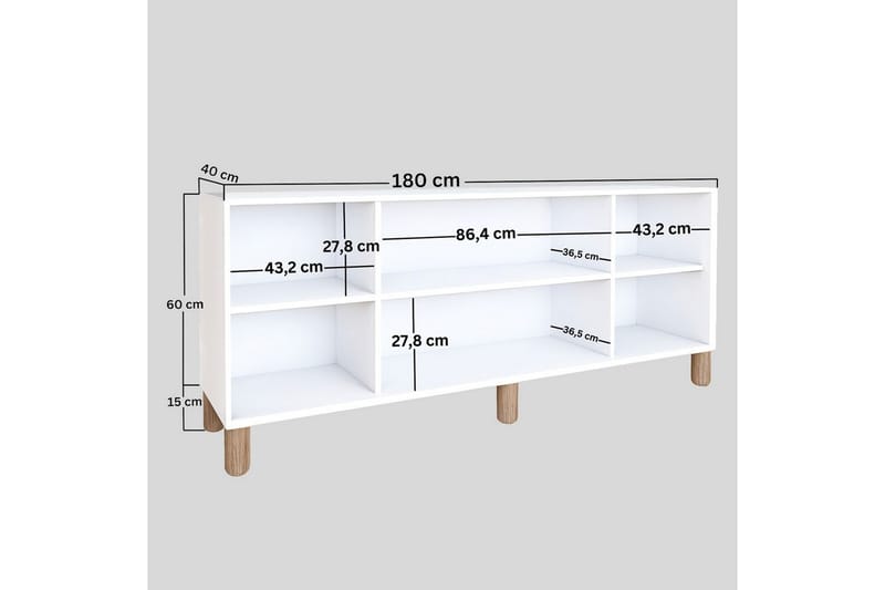 Kuniyoshi Konsollbord 180 cm - Vit - Möbler - Vardagsrum - Soffbord & vardagsrumsbord - Avlastningsbord & konsolbord