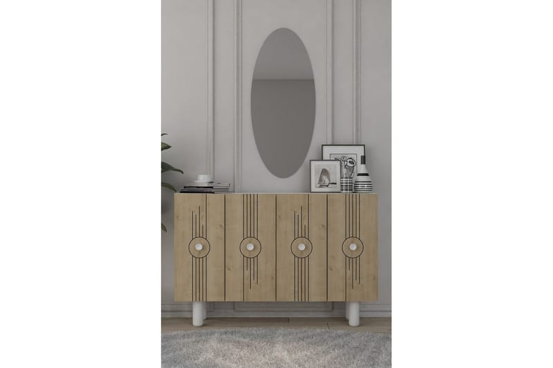 Kyrosen Konsollbord 120 cm - Vit/Ek - Möbler - Vardagsrum - Soffbord & vardagsrumsbord - Avlastningsbord & konsolbord