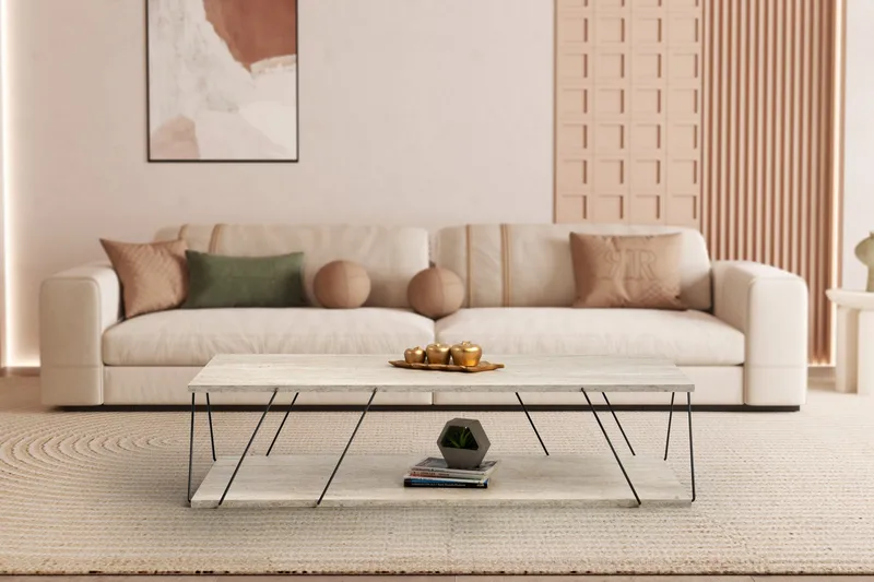 Labranda Soffbord 120 cm - Svart/Marmor - Möbler - Vardagsrum - Soffbord & vardagsrumsbord - Marmorbord