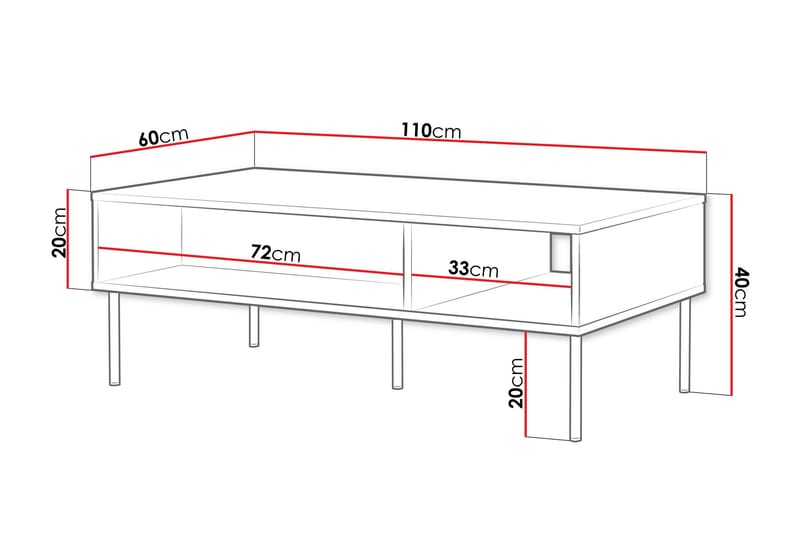 Laholm Soffbord 110 cm - Vit - Möbler - Vardagsrum - Soffbord & vardagsrumsbord - Soffbord