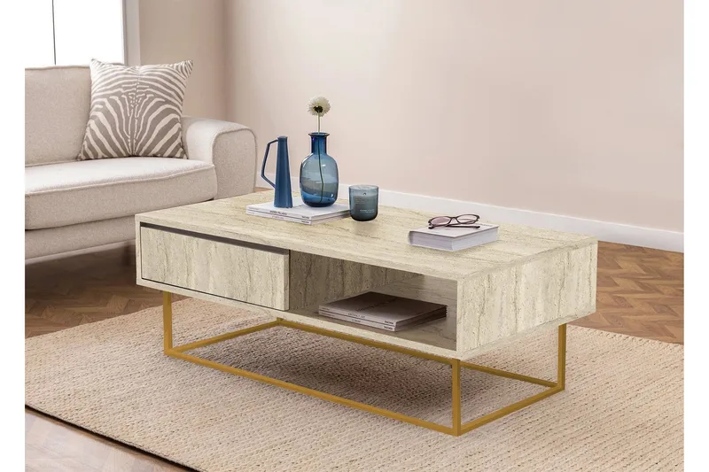 Laxus Soffbord 120 cm - Beige - Möbler - Vardagsrum - Soffbord & vardagsrumsbord - Soffbord