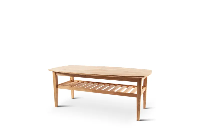 Leeds Soffbord 130x70 cm i massivt trä, Natur/Ek