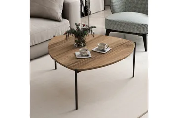 Lenny Ovalt Soffbord Valnöt 90 cm i Trä med Triangulär Bordsskiva - Brun - Möbler - Vardagsrum - Soffbord & vardagsrumsbord - Soffbord