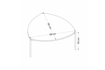 Lenny Ovalt Soffbord Valnöt 90 cm i Trä med Triangulär Bordsskiva - Brun - Möbler - Vardagsrum - Soffbord & vardagsrumsbord - Soffbord