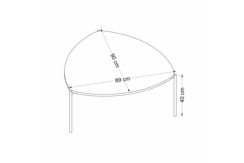 Lenny Ovalt Soffbord Valnöt 90 cm i Trä med Triangulär Bordsskiva - Brun - Möbler - Vardagsrum - Soffbord & vardagsrumsbord - Soffbord