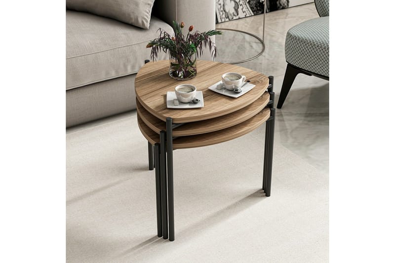 Lenny Satsbord - Valnöt - Möbler - Vardagsrum - Soffbord & vardagsrumsbord - Satsbord