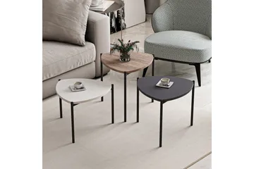Lenny Satsbord - Vit/Antracit/Valnöt - Möbler - Vardagsrum - Soffbord & vardagsrumsbord - Satsbord