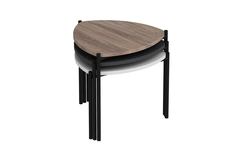 Lenny Satsbord - Vit/Antracit/Valnöt - Möbler - Vardagsrum - Soffbord & vardagsrumsbord - Satsbord