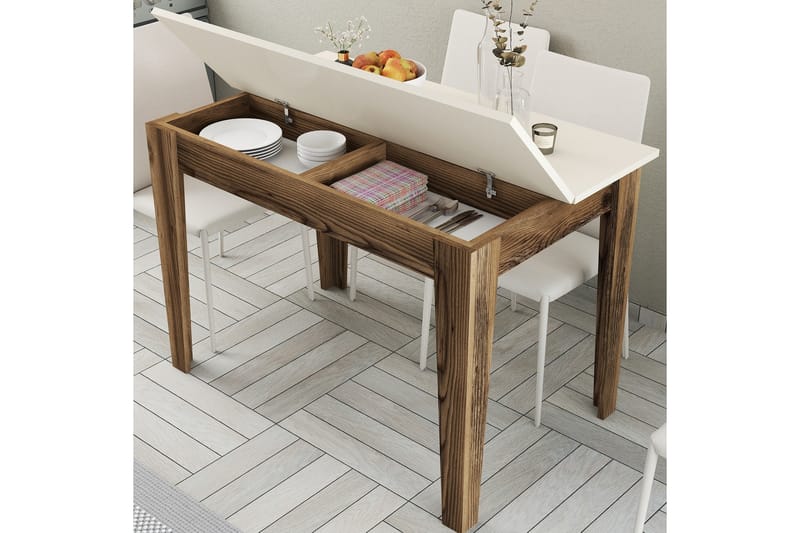 LEVENTS Matbord 110x72 cm Brun/Beige - Möbler - Matplats - Matbord & köksbord