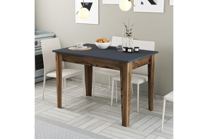 LEVENTS Matbord 110x72 cm Brun/Svart - Möbler - Matplats - Matbord & köksbord