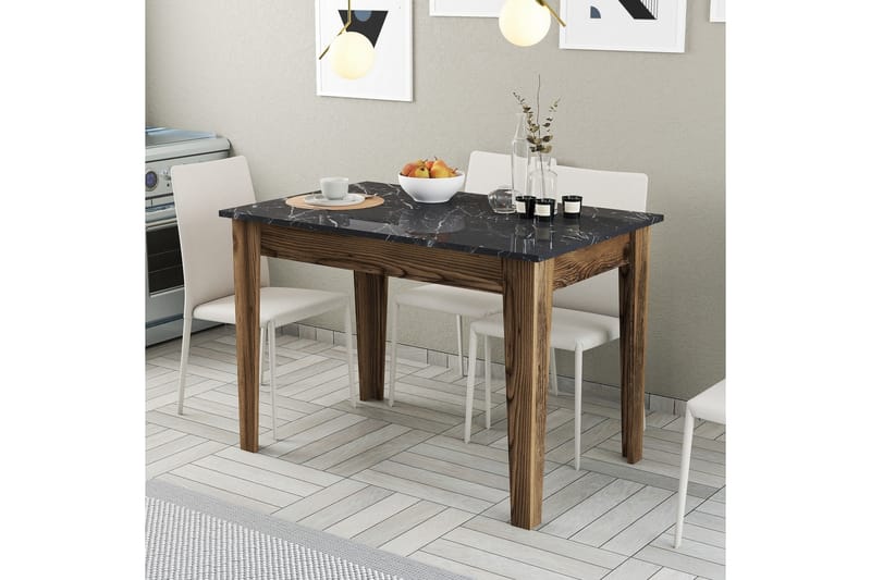 LEVENTS Matbord 110x72 cm Brun/Svart - Möbler - Matplats - Matbord & köksbord