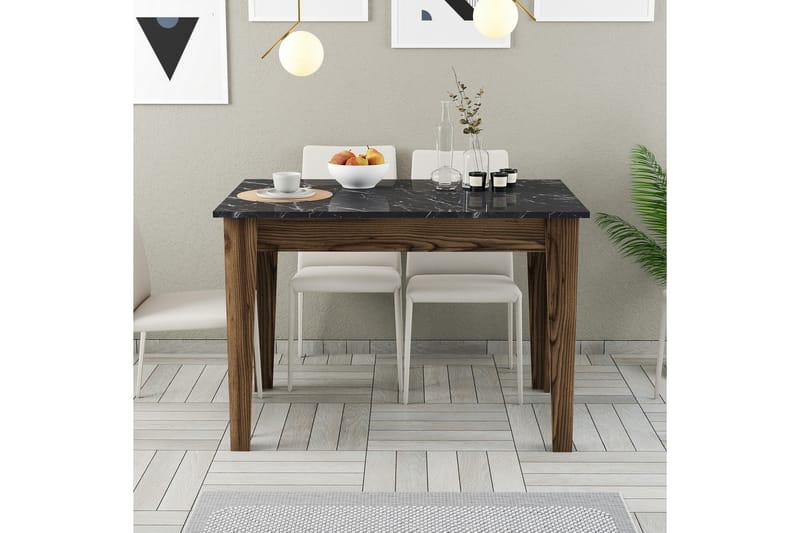 LEVENTS Matbord 110x72 cm Brun/Svart - Möbler - Matplats - Matbord & köksbord