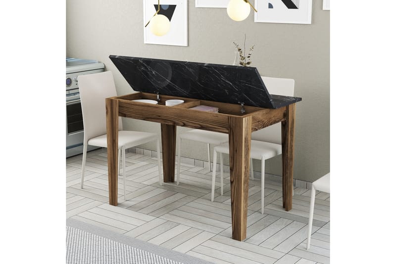 LEVENTS Matbord 110x72 cm Brun/Svart - Möbler - Matplats - Matbord & köksbord