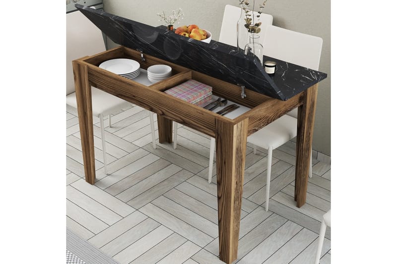Levents Matbord 110x72 cm Brun/Svart - Hanah Home - Möbler - Matplats - Matbord & köksbord
