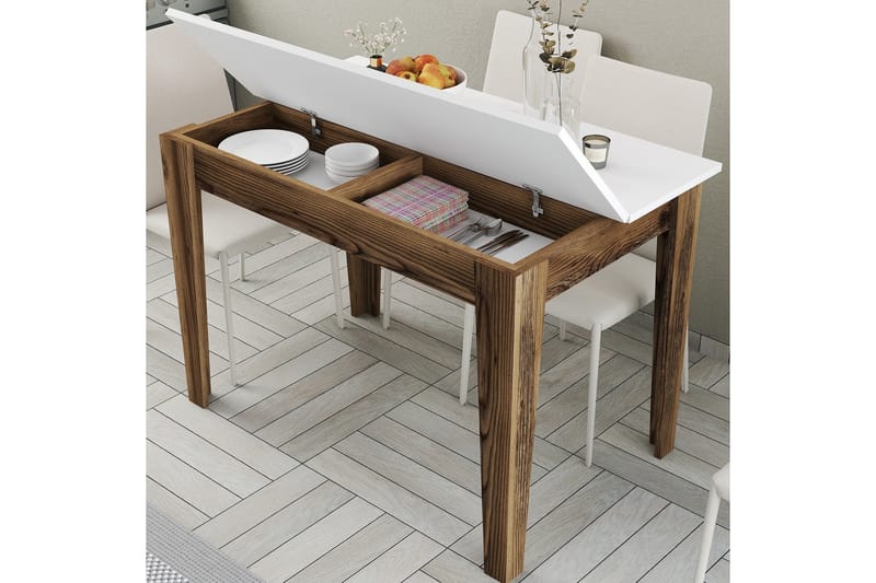 Levents Matbord 110x72 cm Brun/Vit - Hanah Home - Möbler - Matplats - Matbord & köksbord