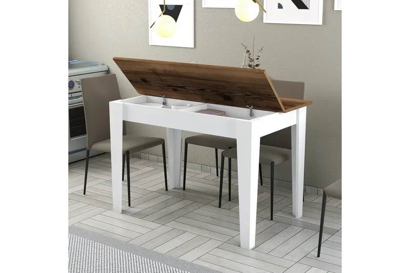 Levents Matbord 110x72 cm Brun/Vit - Hanah Home - Möbler - Matplats - Matbord & köksbord