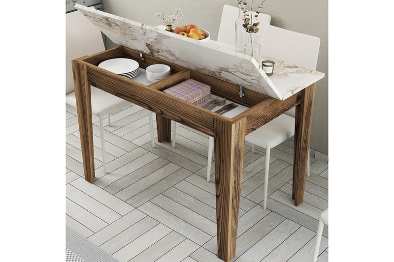 Levents Matbord 110x72 cm Brun/Vit - Hanah Home - Möbler - Matplats - Matbord & köksbord