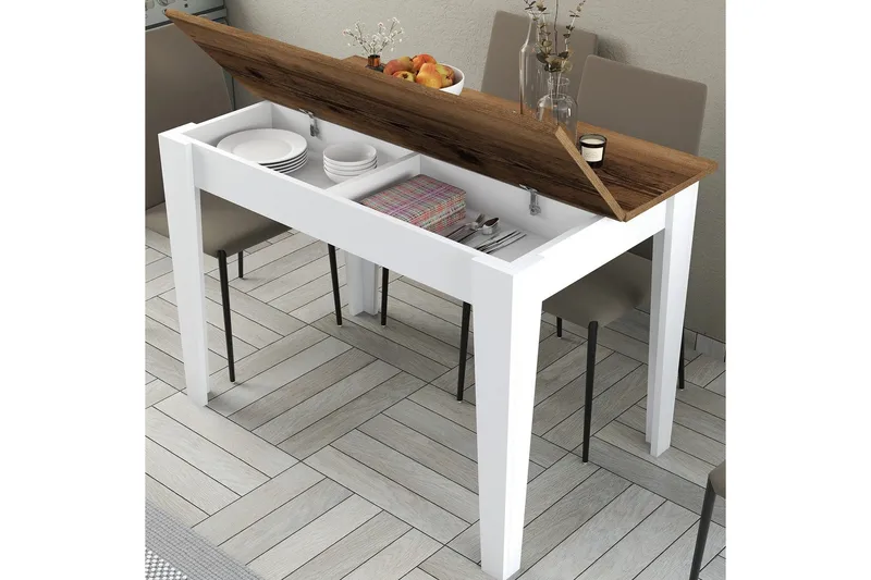 Levents Matbord 110x72 cm Brun/Vit - Hanah Home - Möbler - Matplats - Matbord & köksbord