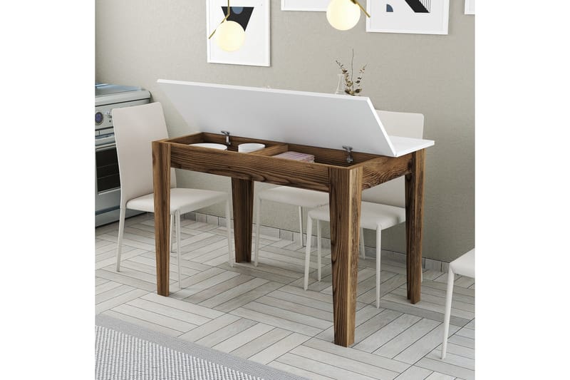 Levents Matbord 110x72 cm Brun/Vit - Hanah Home - Möbler - Matplats - Matbord & köksbord