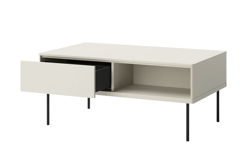 Levisa 110 cm Rektangulärt Soffbord med Lådor i Trä - Beige - Möbler - Vardagsrum - Soffbord & vardagsrumsbord - Soffbord