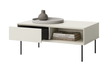 Levisa 110 cm Rektangulärt Soffbord med Lådor i Trä - Beige - Möbler - Vardagsrum - Soffbord & vardagsrumsbord - Soffbord