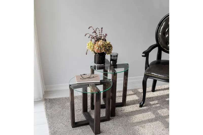 Liepene Sidobord 45x40 cm Svart - Hanah Home - Möbler - Vardagsrum - Soffbord & vardagsrumsbord - Sidobord & lampbord