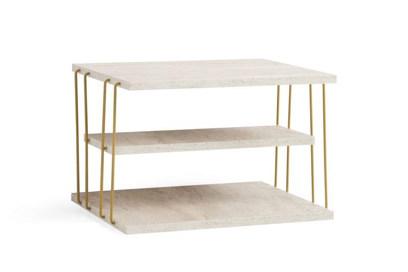 Lifon Sidobord 50 cm - Guld/Marmor - Möbler - Vardagsrum - Soffbord & vardagsrumsbord - Brickbord