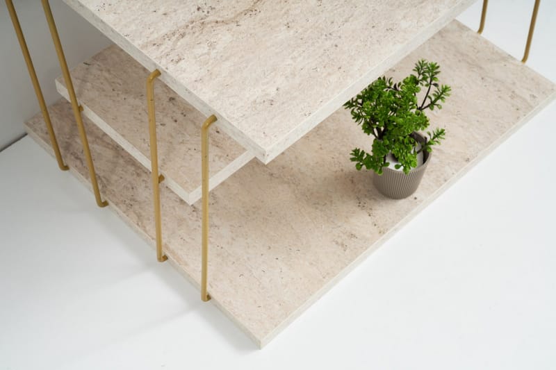 Lifon Sidobord 50 cm - Guld/Marmor - Möbler - Vardagsrum - Soffbord & vardagsrumsbord - Brickbord