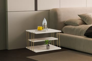 Lifon Sidobord 50 cm - Guld/Marmor - Möbler - Vardagsrum - Soffbord & vardagsrumsbord - Brickbord
