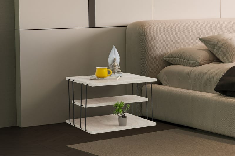 Lifon Sidobord 50 cm - Svart/Marmor - Möbler - Vardagsrum - Soffbord & vardagsrumsbord - Brickbord