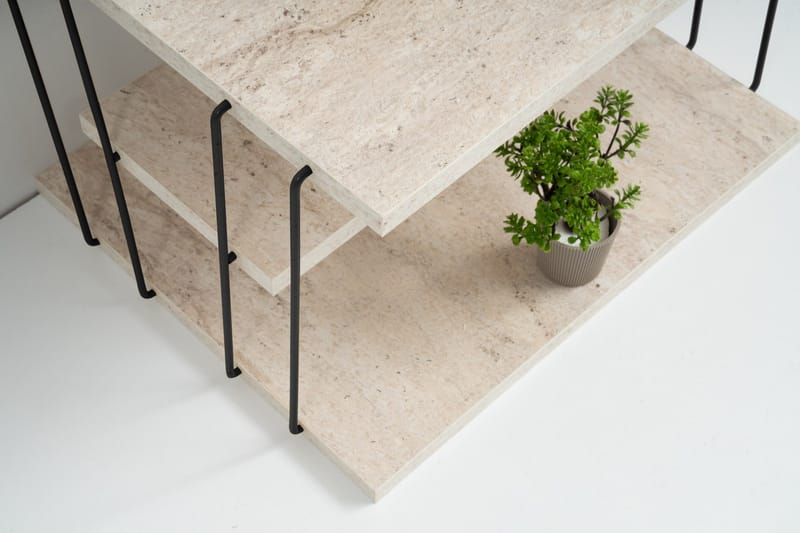 Lifon Sidobord 50 cm - Svart/Marmor - Möbler - Vardagsrum - Soffbord & vardagsrumsbord - Brickbord