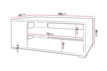 Lindesberg 100 cm Rektangulärt Soffbord med Hyllor i Målat Trä - Vit - Möbler - Vardagsrum - Soffbord & vardagsrumsbord - Soffbord