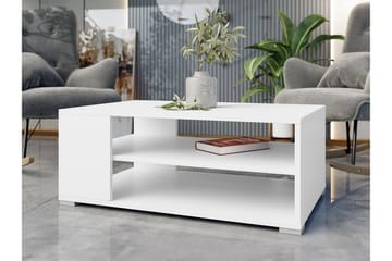 Lindesberg 100 cm Rektangulärt Soffbord med Hyllor i Målat Trä - Vit - Möbler - Vardagsrum - Soffbord & vardagsrumsbord - Soffbord