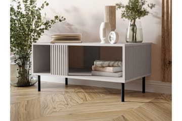Lionel 92 cm Rektangulärt Soffbord med Hyllor i Målat Trä - Beige - Möbler - Vardagsrum - Soffbord & vardagsrumsbord - Soffbord
