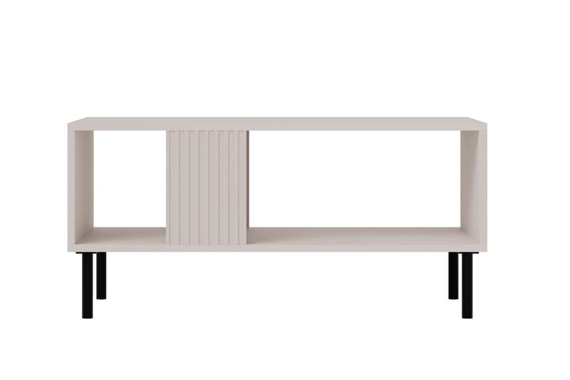 Lionel 92 cm Rektangulärt Soffbord med Hyllor i Målat Trä, Beige