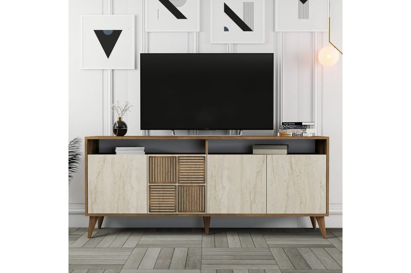 Lissione Konsollbord 180 cm - Valnöt/Beige - Möbler - Vardagsrum - Soffbord & vardagsrumsbord - Avlastningsbord & konsolbord