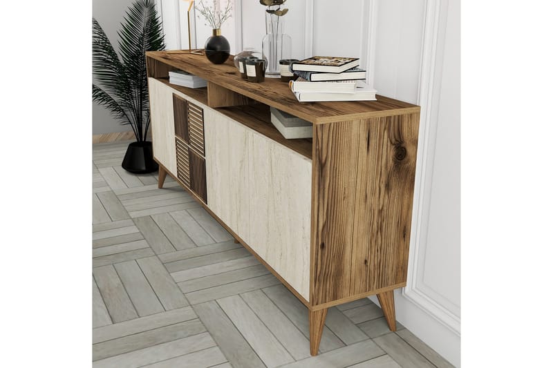 Lissione Konsollbord 180 cm - Valnöt/Beige - Möbler - Vardagsrum - Soffbord & vardagsrumsbord - Avlastningsbord & konsolbord