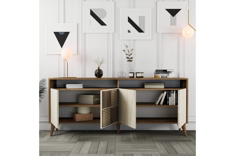 Lissione Konsollbord 180 cm - Valnöt/Beige - Möbler - Vardagsrum - Soffbord & vardagsrumsbord - Avlastningsbord & konsolbord
