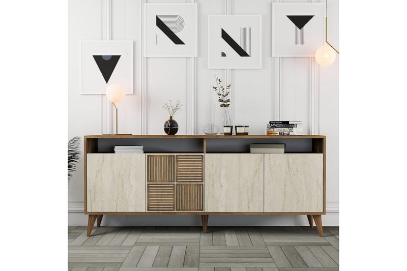 Lissione Konsollbord 180 cm - Valnöt/Beige - Möbler - Vardagsrum - Soffbord & vardagsrumsbord - Avlastningsbord & konsolbord