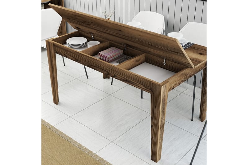 LISSIONE Matbord 145x88 cm Brun - Möbler - Matplats - Matbord & köksbord