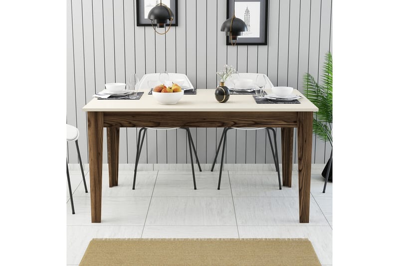 LISSIONE Matbord 145x88 cm Brun/Beige - Möbler - Matplats - Matbord & köksbord