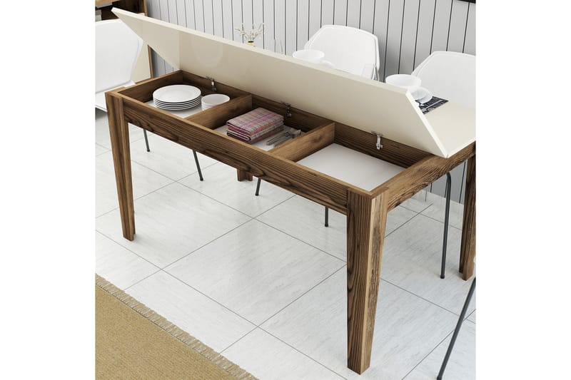 LISSIONE Matbord 145x88 cm Brun/Beige - Möbler - Matplats - Matbord & köksbord