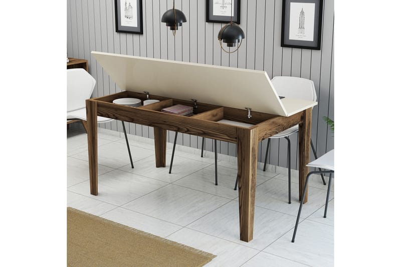 Lissione Matbord 145x88 cm Brun/Beige - Hanah Home - Möbler - Matplats - Matbord & köksbord
