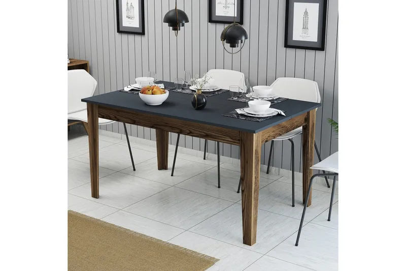 Lissione Matbord 145x88 cm Brun/Svart - Hanah Home - Möbler - Matplats - Matbord & köksbord